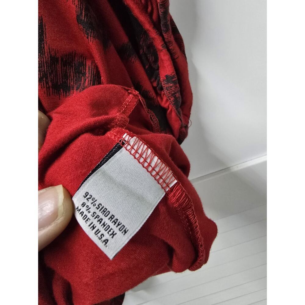 Bryn Walker Artsy Top Size L Wilder Tunic Dragon Red Round Neck Dorman Oversize - Picture 6 of 6